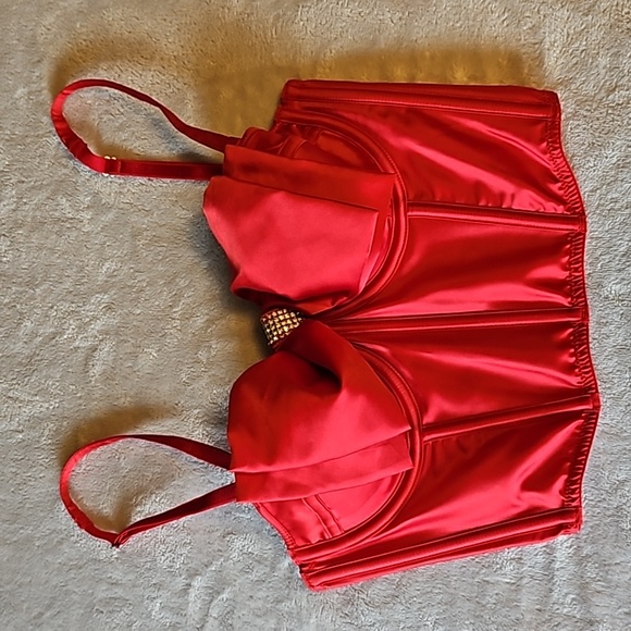Victoria's Secret Red Lightly-lined Corset Top. - Picture 2 of 12